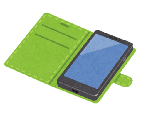 手帳型のスマホケースのイラスト
